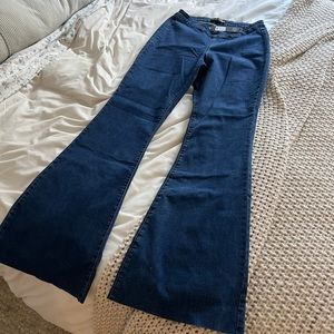 Blue bootcut flare western v-shape bell bottom jeans
